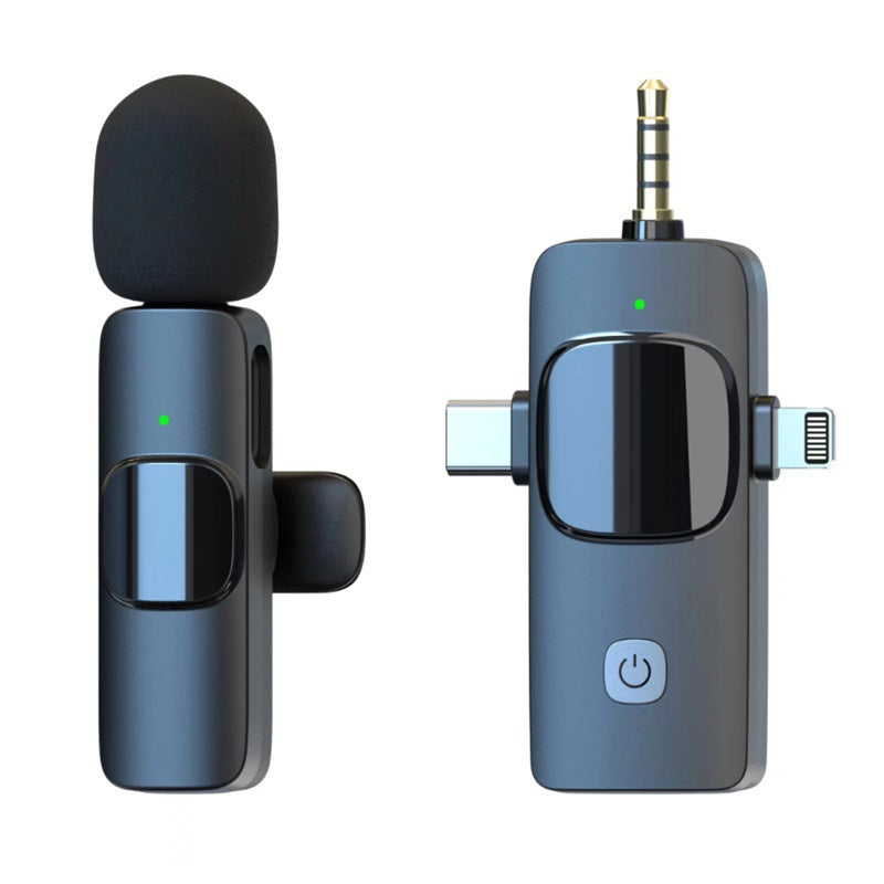Cross-border wireless lavalier microphone K1 one-to-two live broadcast integrated intelligent noise reduction professional mini microphone
