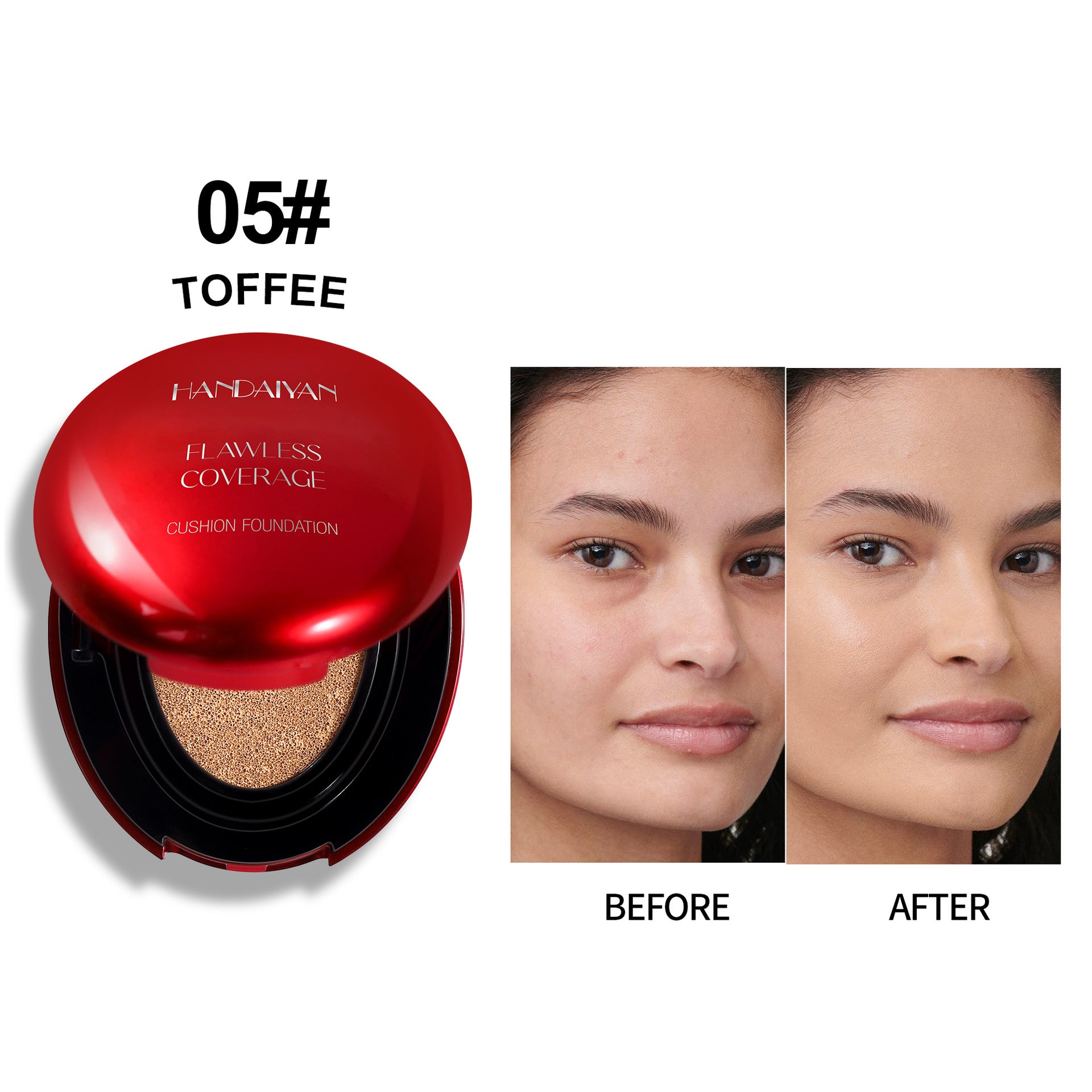 Cross-border liquid foundation concealer long lasting smear-proof makeup oily skin not stuck pink handaiyan red shell liquid foundation can't rub off