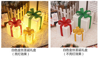 Cross-border new Christmas decoration gift box three-piece set Christmas string light room decoration colored lights decoration lights