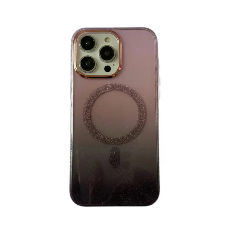 iPhone15Pro rhinestone gradient magnetic suction 13 for Apple 12 phone case 14Promax protective case 11 fairy