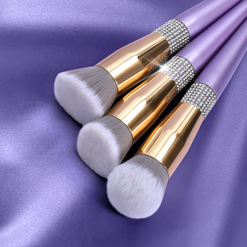 [Biyouyi new] 14 lilac purple makeup brushes suit full set of professional super soft fur makeup brushes cross-border