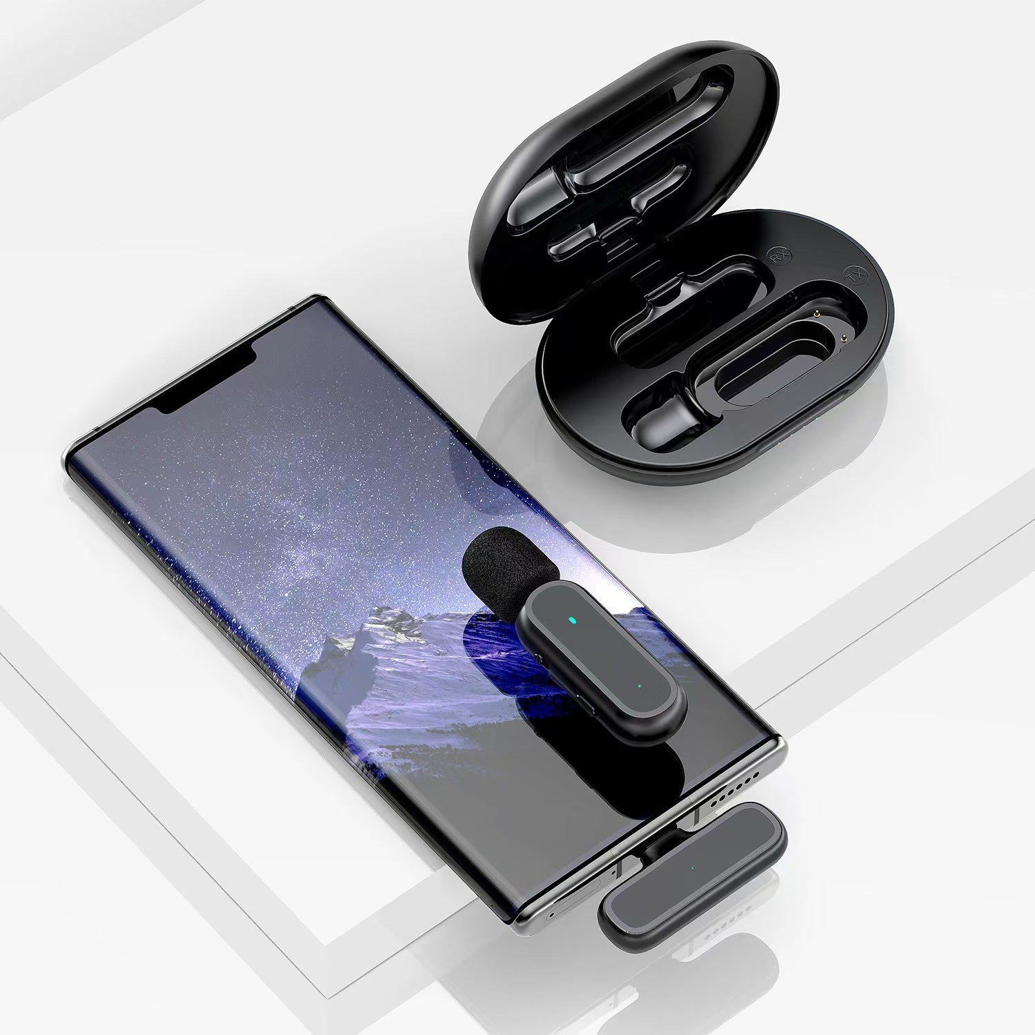 Wireless lavalier microphone K60 self-charging warehouse Intelligent Noise reduction clear pickup Wireless Mini small microphone