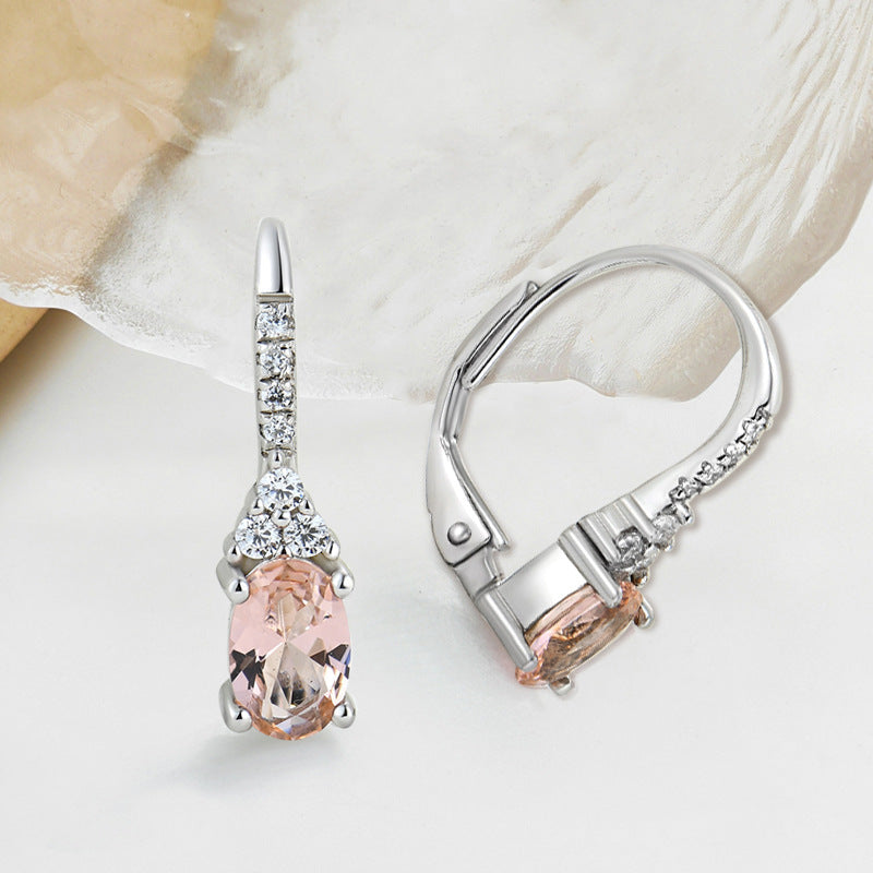 Foreign trade cross-border light luxury s925 silver ear clip zircon with diamond simple and stylish earrings earrings jewelry silver accessories processing