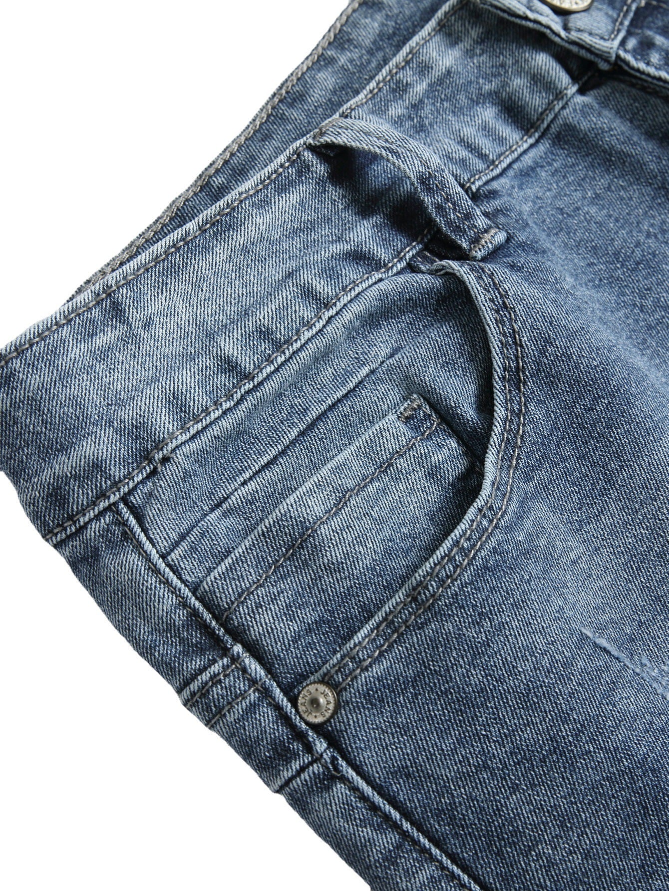 Foreign trade men's jeans stretch ripped slim jeans men