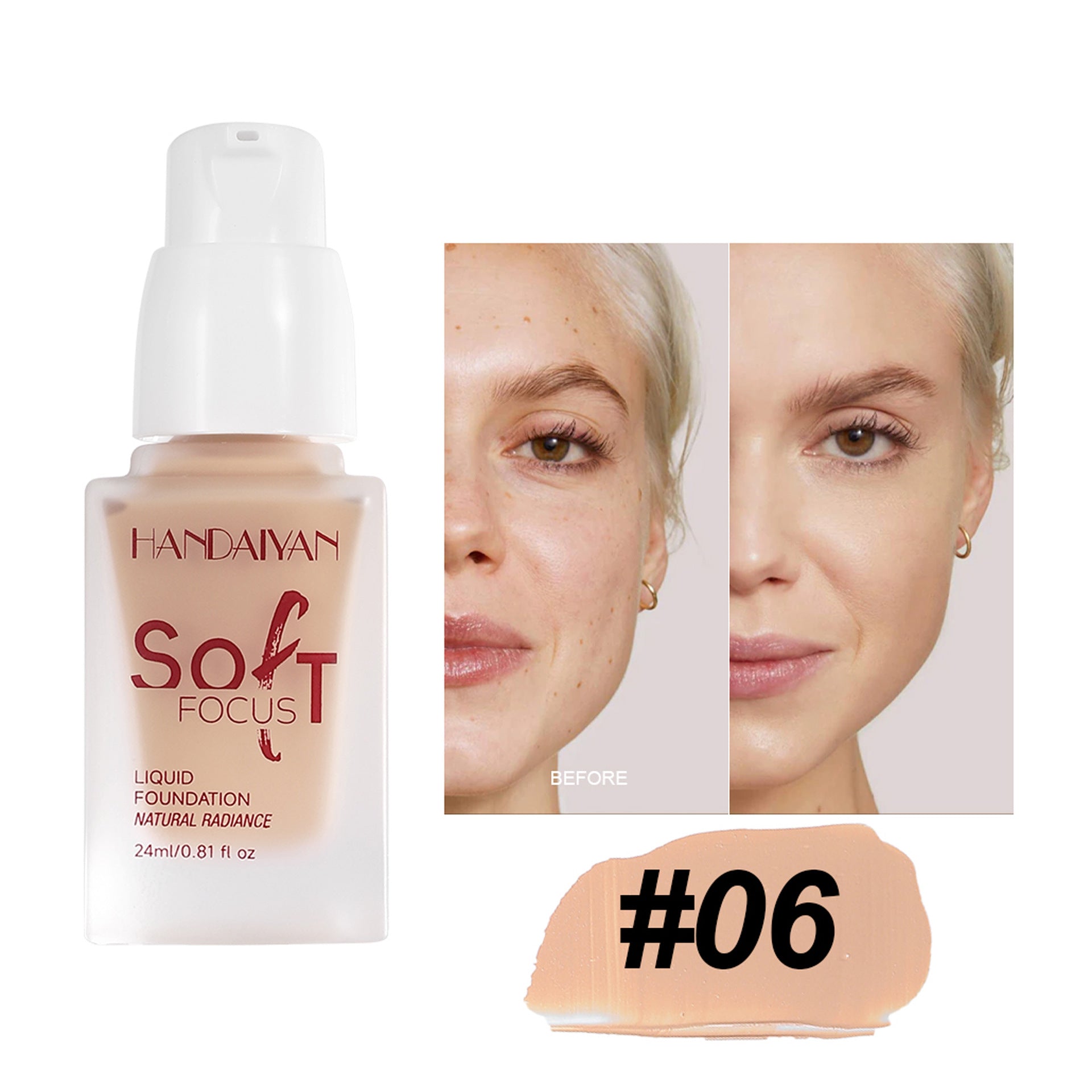 Cross-border liquid foundation concealer long lasting smear-proof makeup non-dry leather not stuck foundation cream handaiyan European and American liquid foundation