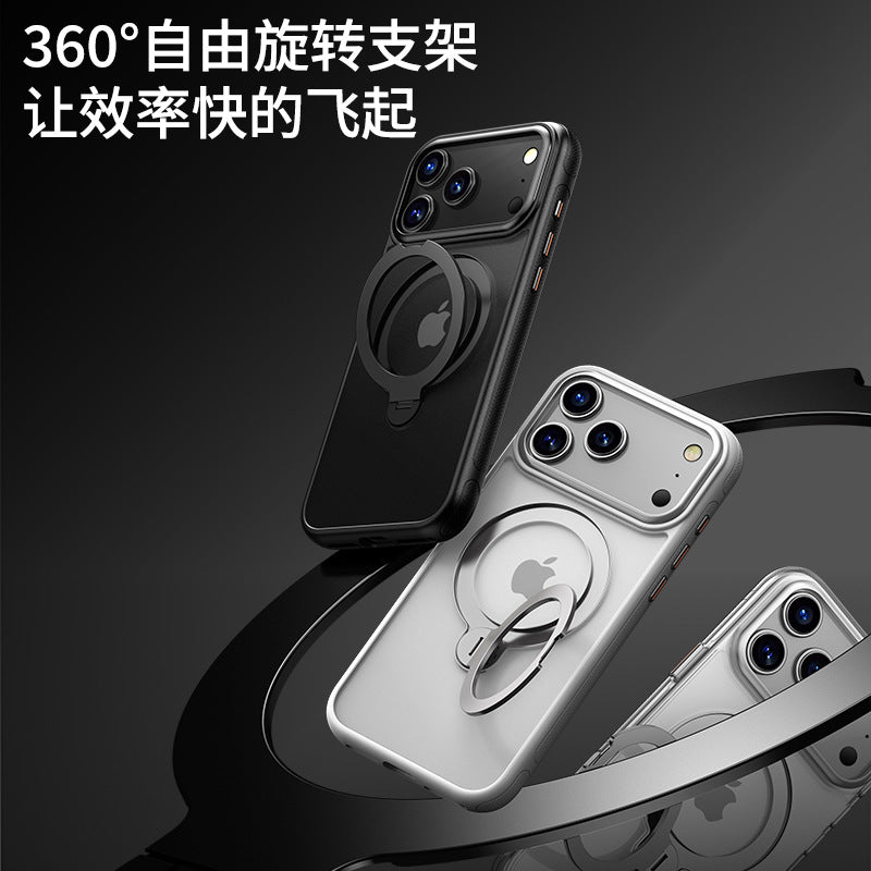 Suitable for Apple 17Air phone case rotating bracket iphone17promax skin feeling phone case with AI button