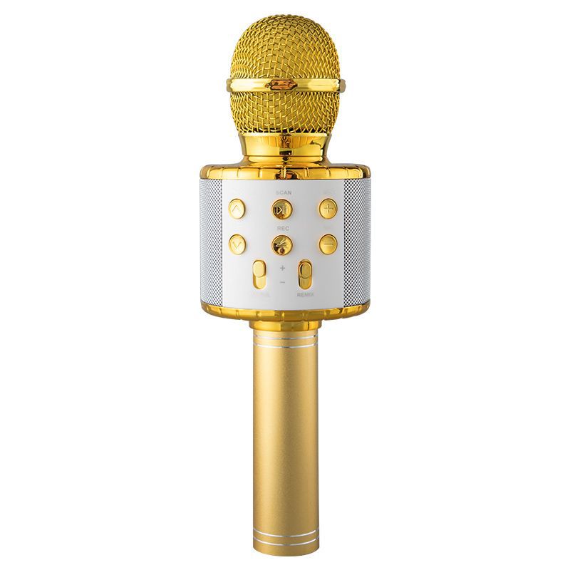 WS858L microphone with light audio integrated condenser microphone mobile phone gadget for singing songs wireless Bluetooth children karaoke