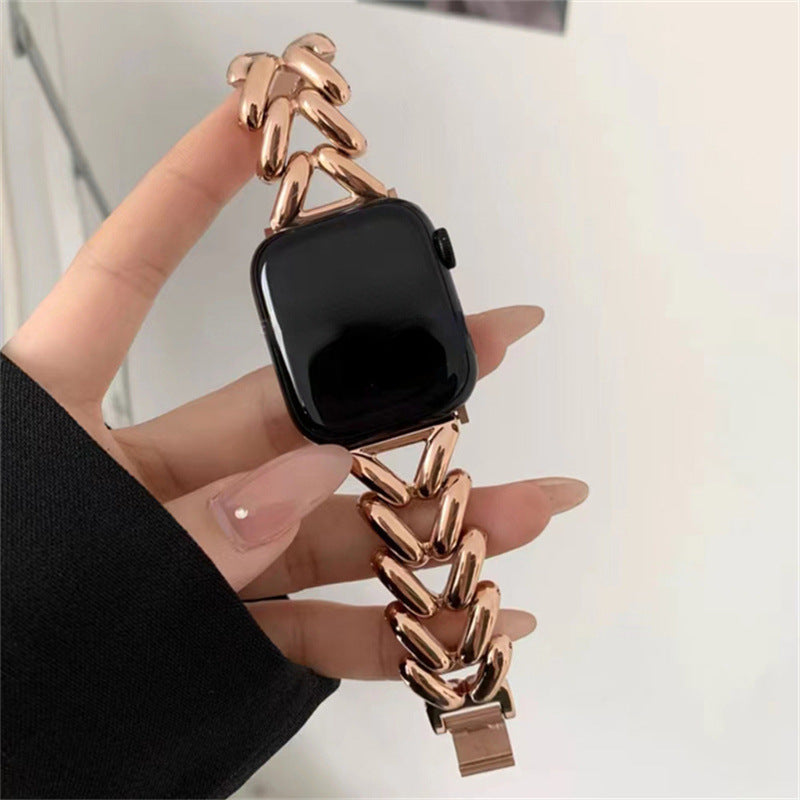 Suitable for Apple S8 smart watch wristband iwatch Ultra New Style Eight chain alloy fashion metal strap