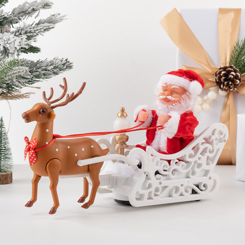 Cross-border Christmas creative gift electric Santa Claus black ladder climbing beads children's toy Christmas decoration