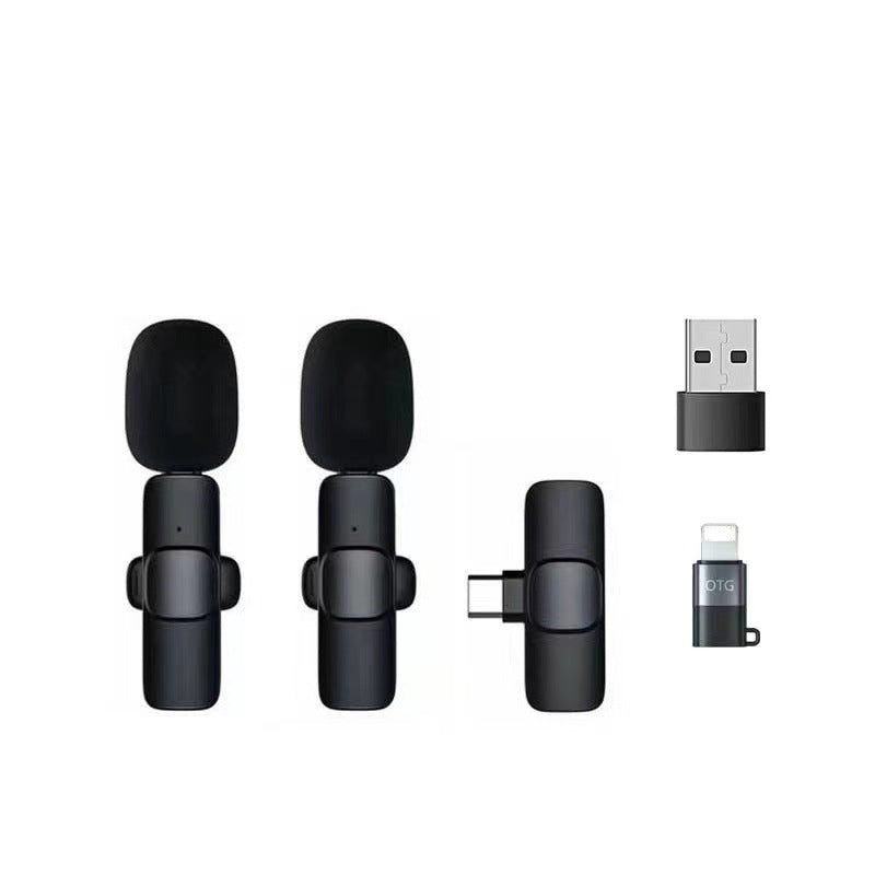K1K9pro wireless lavalier microphone outdoor mobile live streaming microphone mini noise reduction collar clip microphone