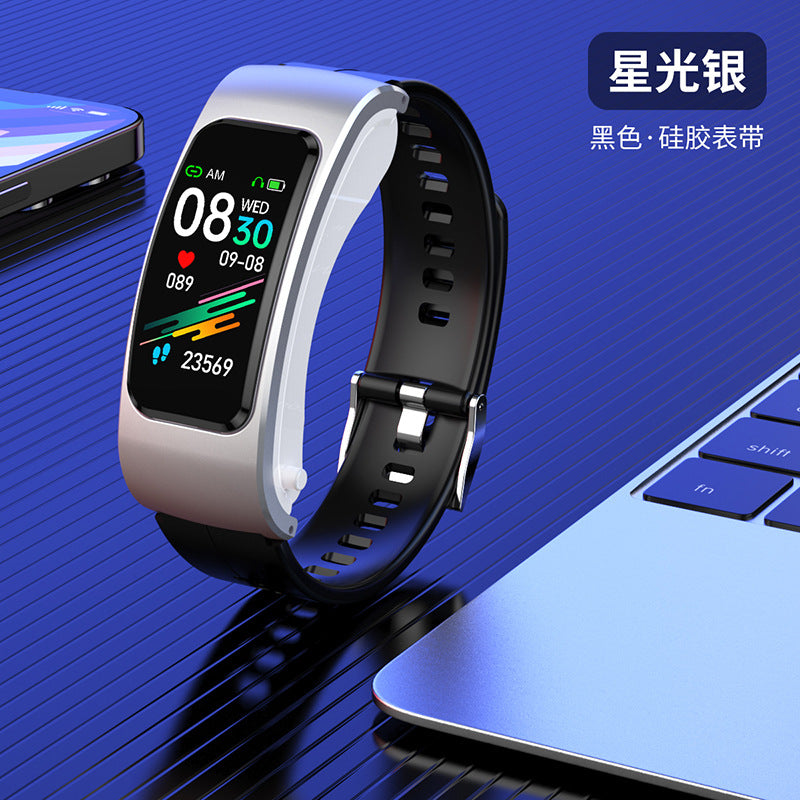 K60 smart bracelet call listening to music AI voice hard head in-ear headset 1.08 HD color screen address book synchronization