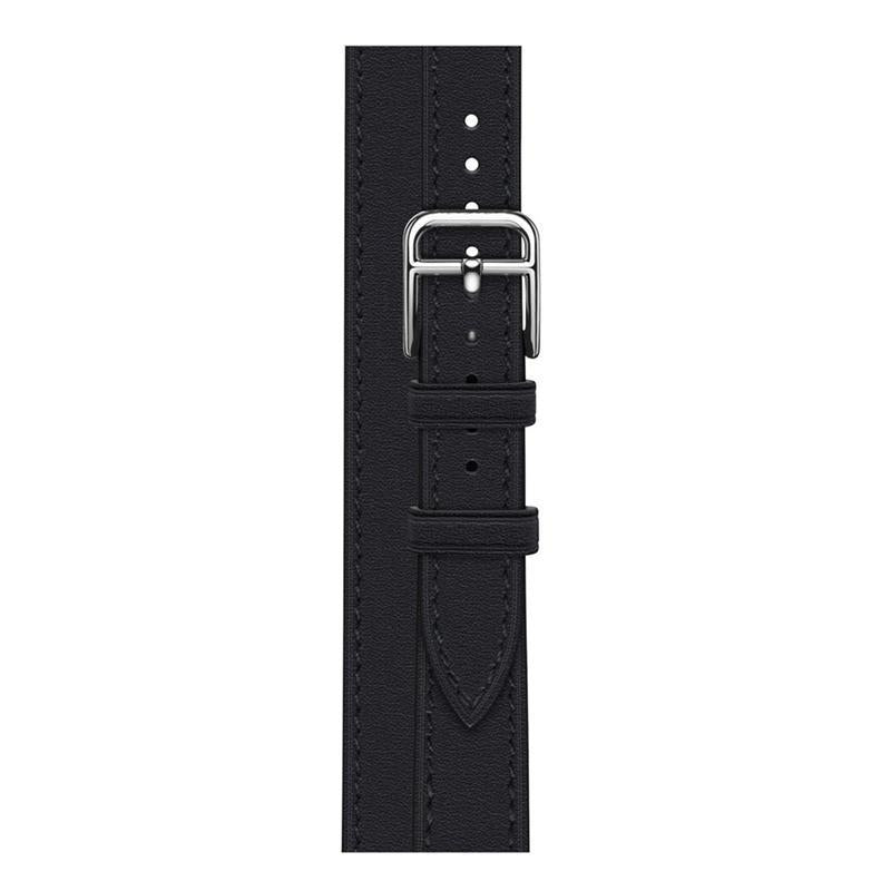 Genuine Leather slimming strap for Apple Watch iwatch8/7/6/5/4/3/SE double circle small waist strap