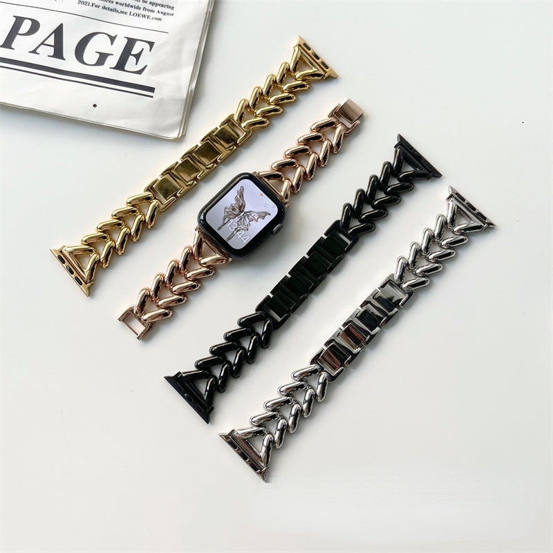 Suitable for Apple S8 smart watch wristband iwatch Ultra New Style Eight chain alloy fashion metal strap