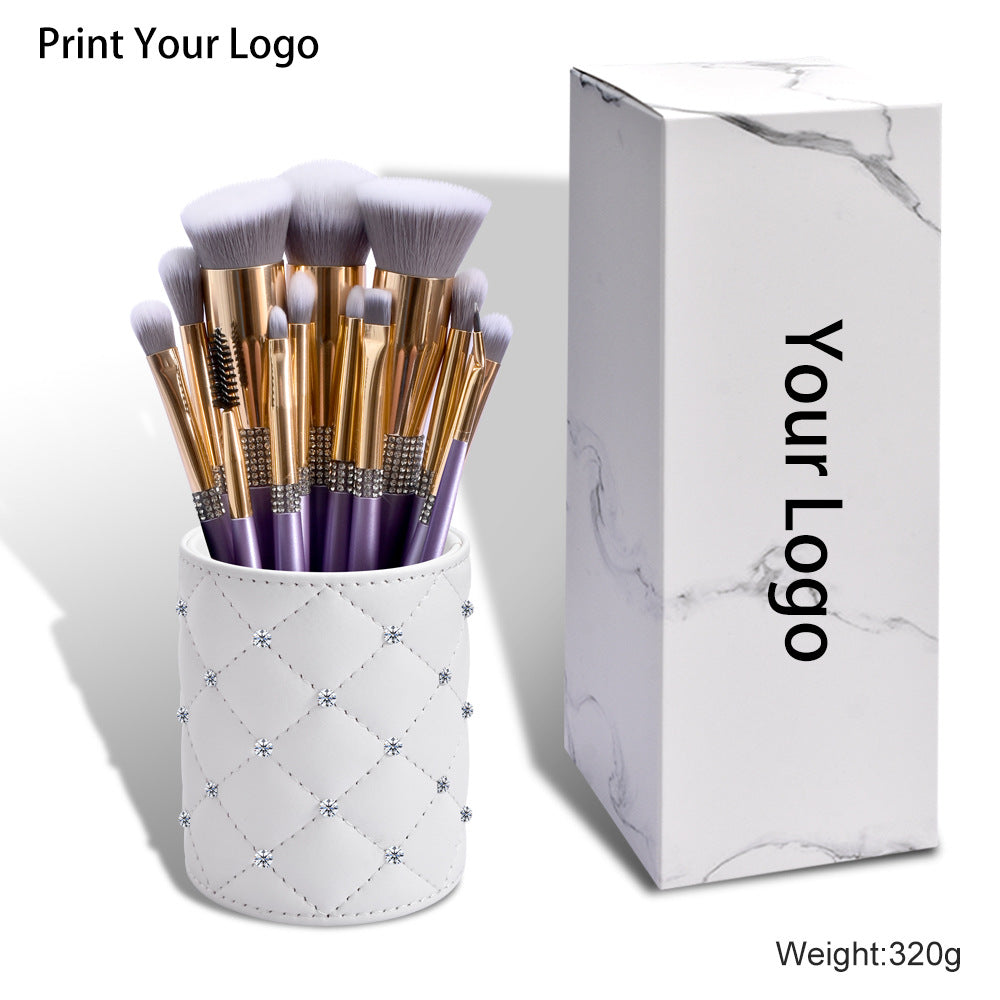 [Biyouyi new] 14 lilac purple makeup brushes suit full set of professional super soft fur makeup brushes cross-border