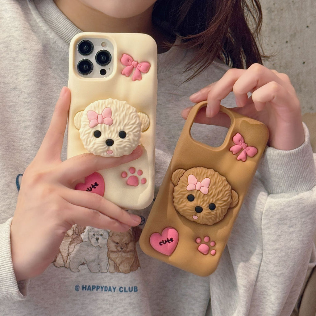 Apple 16 Pro Cartoon Bow Dog Phone Case|Phone cases