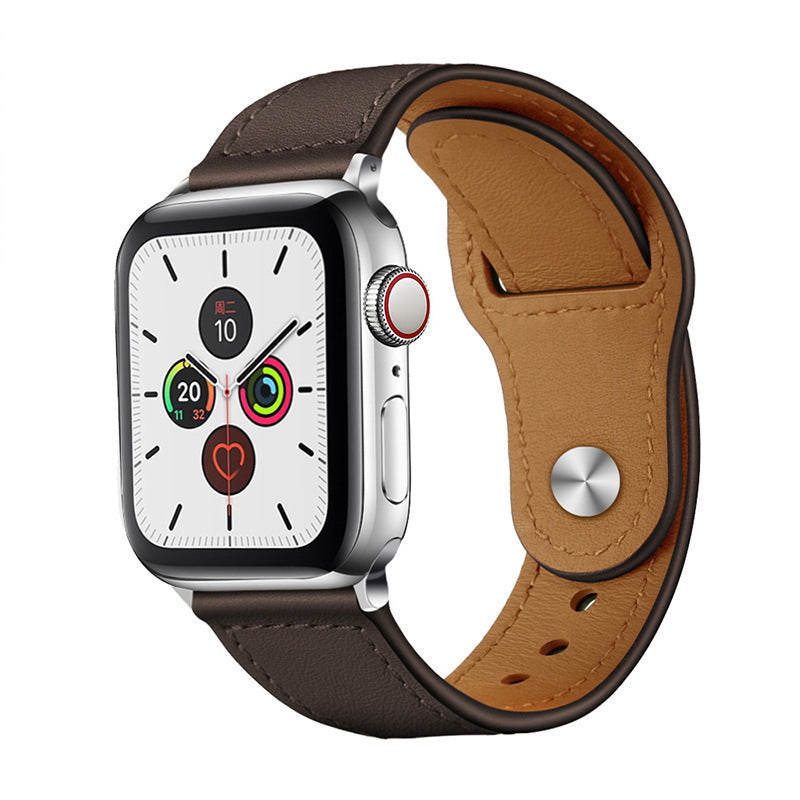 Suitable for apple apple watch3456 SE iwatch7 retro clinch top layer leather apple strap