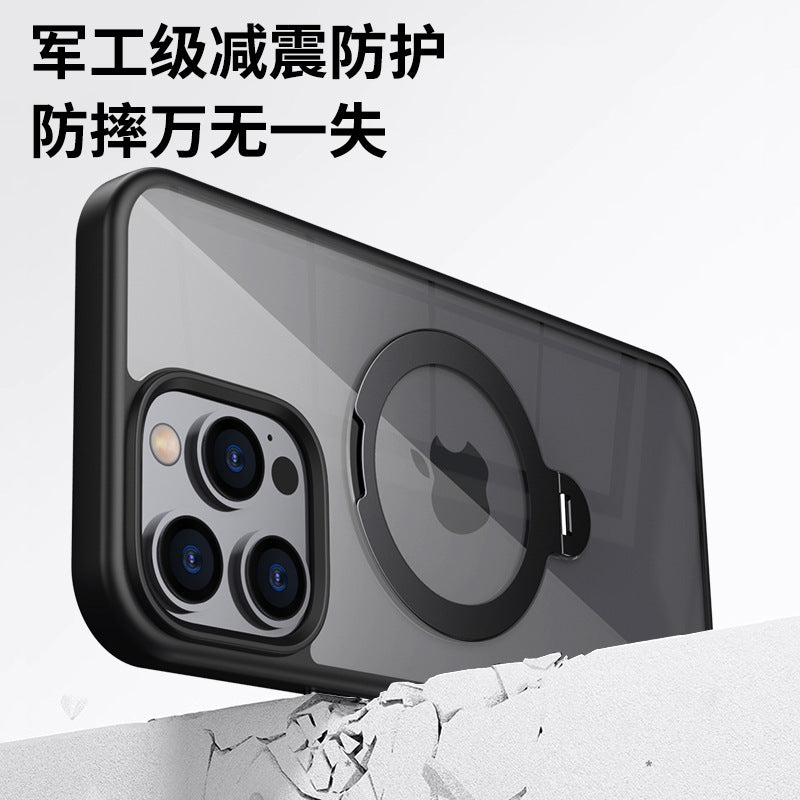 New for Apple 16promax invisible magnetic 360 rotating bracket phone case iPhone16 protective shell