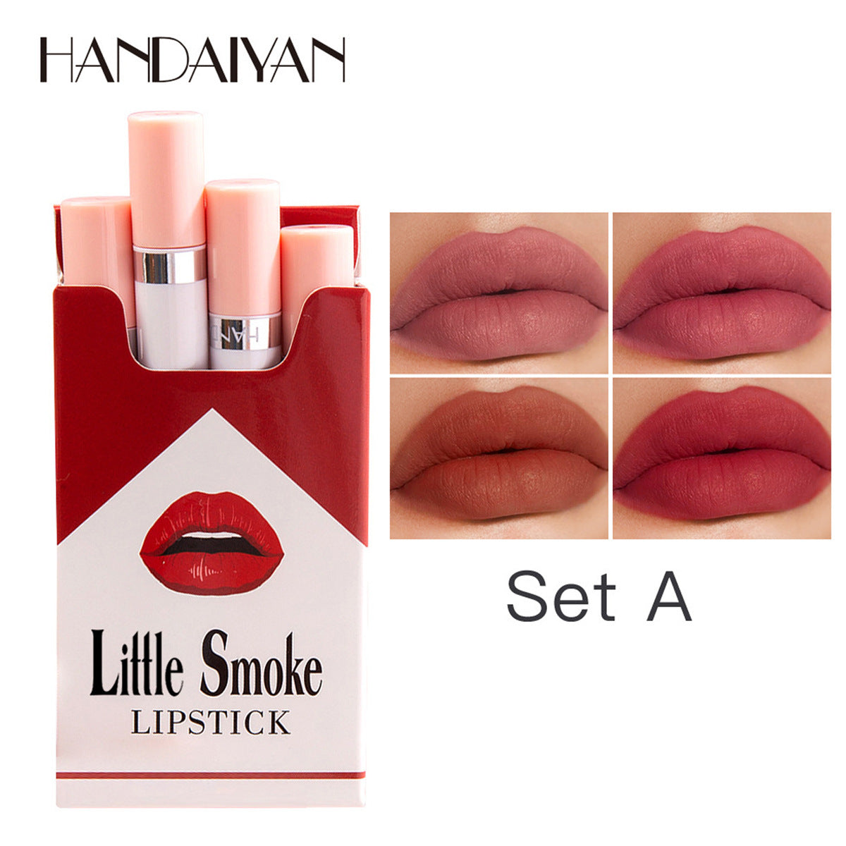 Cross-border matte lipstick cigarette tube lipstick kit handaiyan European and American long lasting and does not fade Cigarette lipstick kit