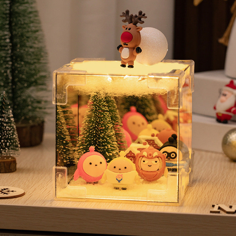 Christmas Cube small night lamp DIY cube Tulip small night lamp DIY handmade cube mirror cartoon cube mirror