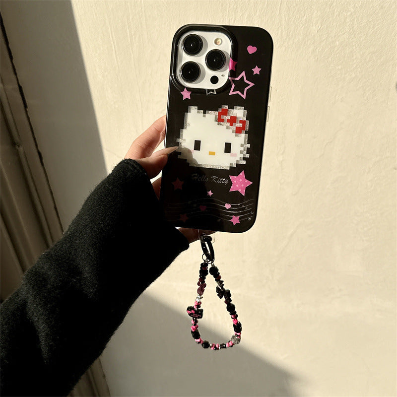 XINGX mosaic kitty suitable for iPhone16 Apple 15ProMax/14 phone case 13 chain girl's heart