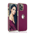 Fashion iPhone series genuine leather plating without logo mobile phone protective shell simple Apple pro All-inclusive phone case