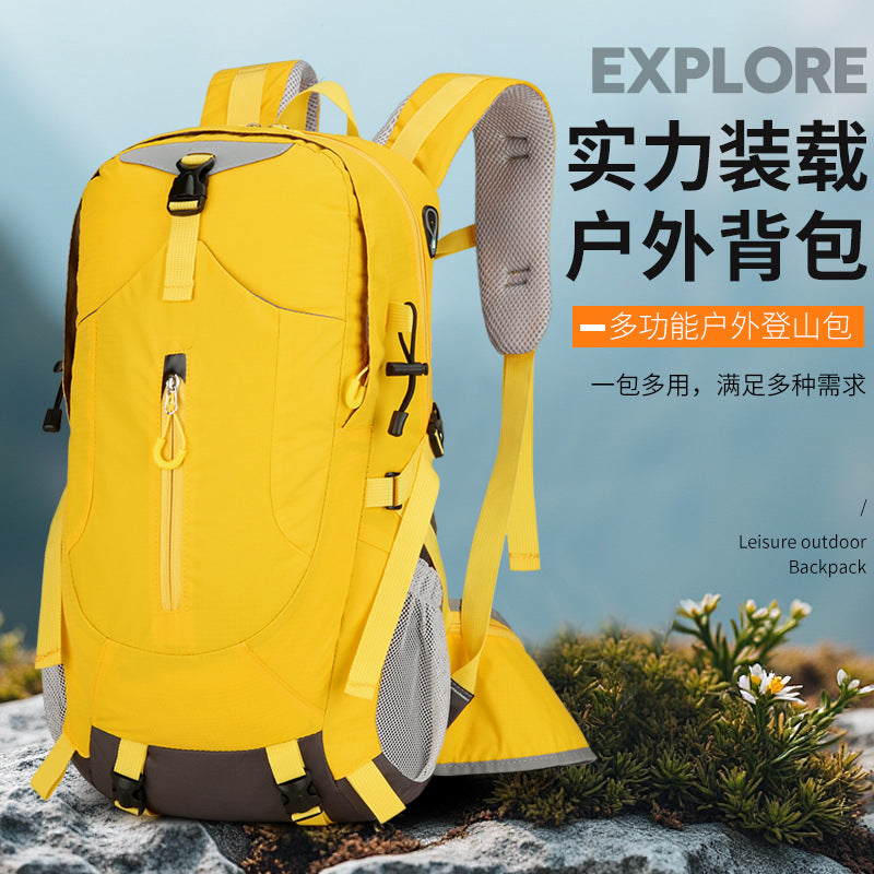 Hiking backpack lightweight and large capacity backpack men's and women's safety reflective waterproof outdoor camping cycling hiking bag