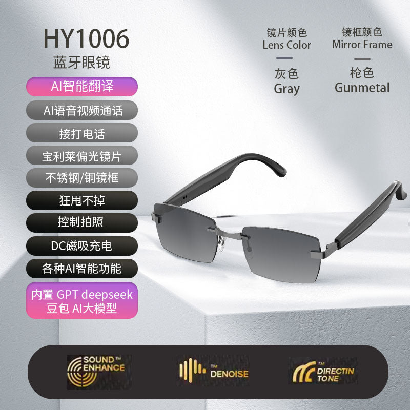 AI Smart Sunglasses – Real-Time Translation, Bluetooth Calling & Music