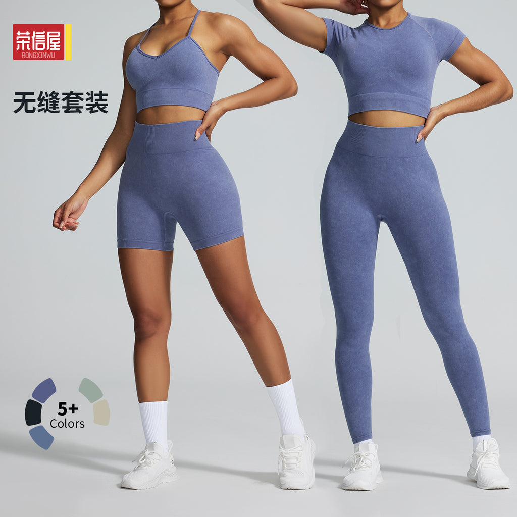 European and American Autumn Winter Tight Sports Set