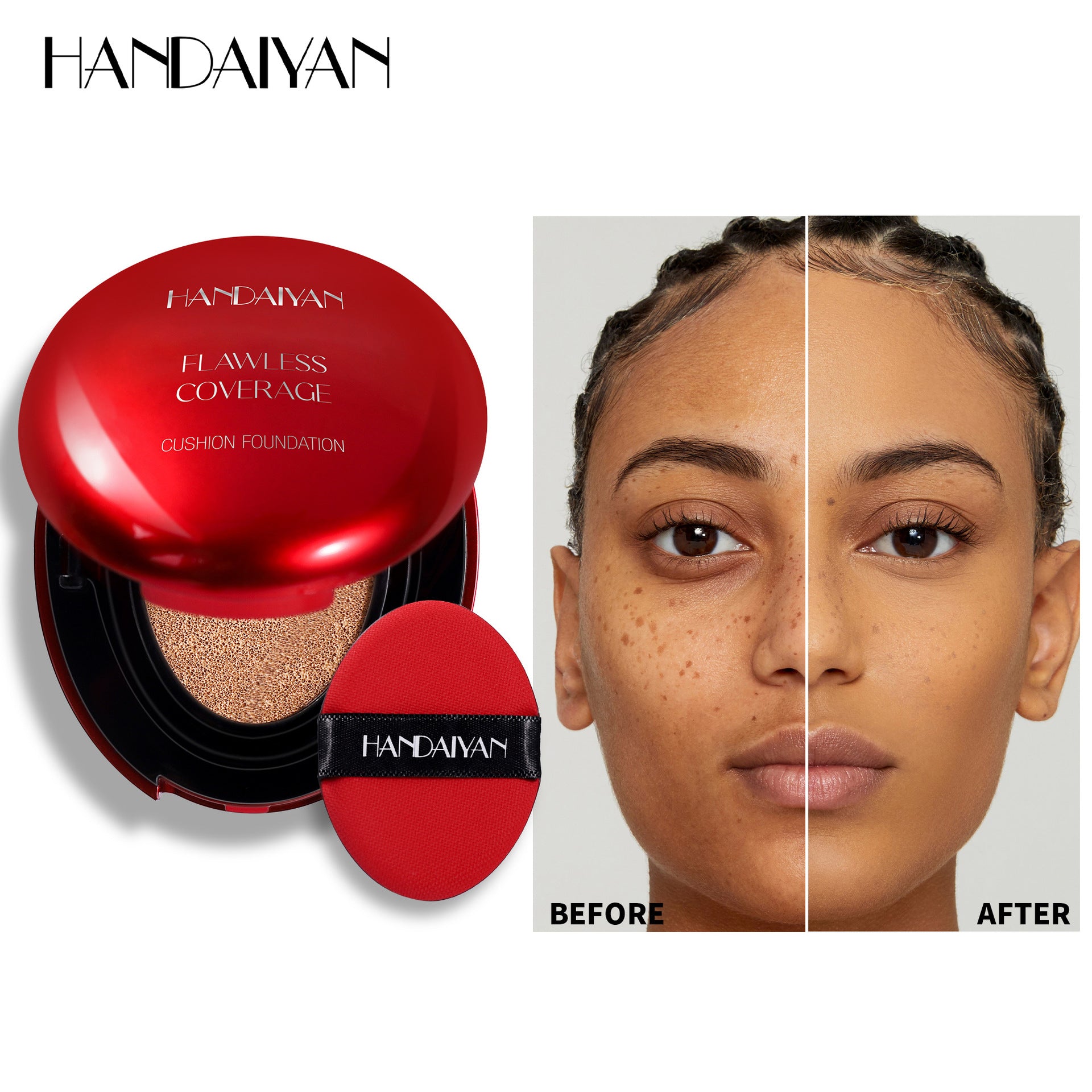 Cross-border liquid foundation concealer long lasting smear-proof makeup oily skin not stuck pink handaiyan red shell liquid foundation can't rub off