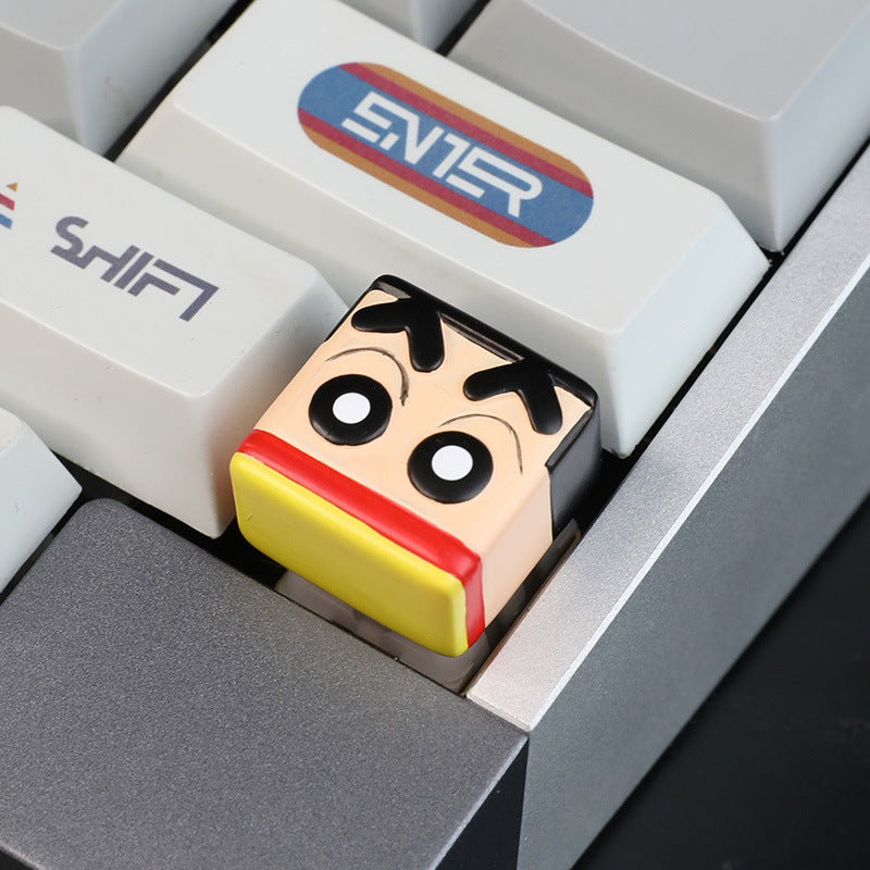 Yeyuan family crayon Xiaoxin unique keycap resin cross mechanical key cap cute single 3D Three-Dimensional Key cap