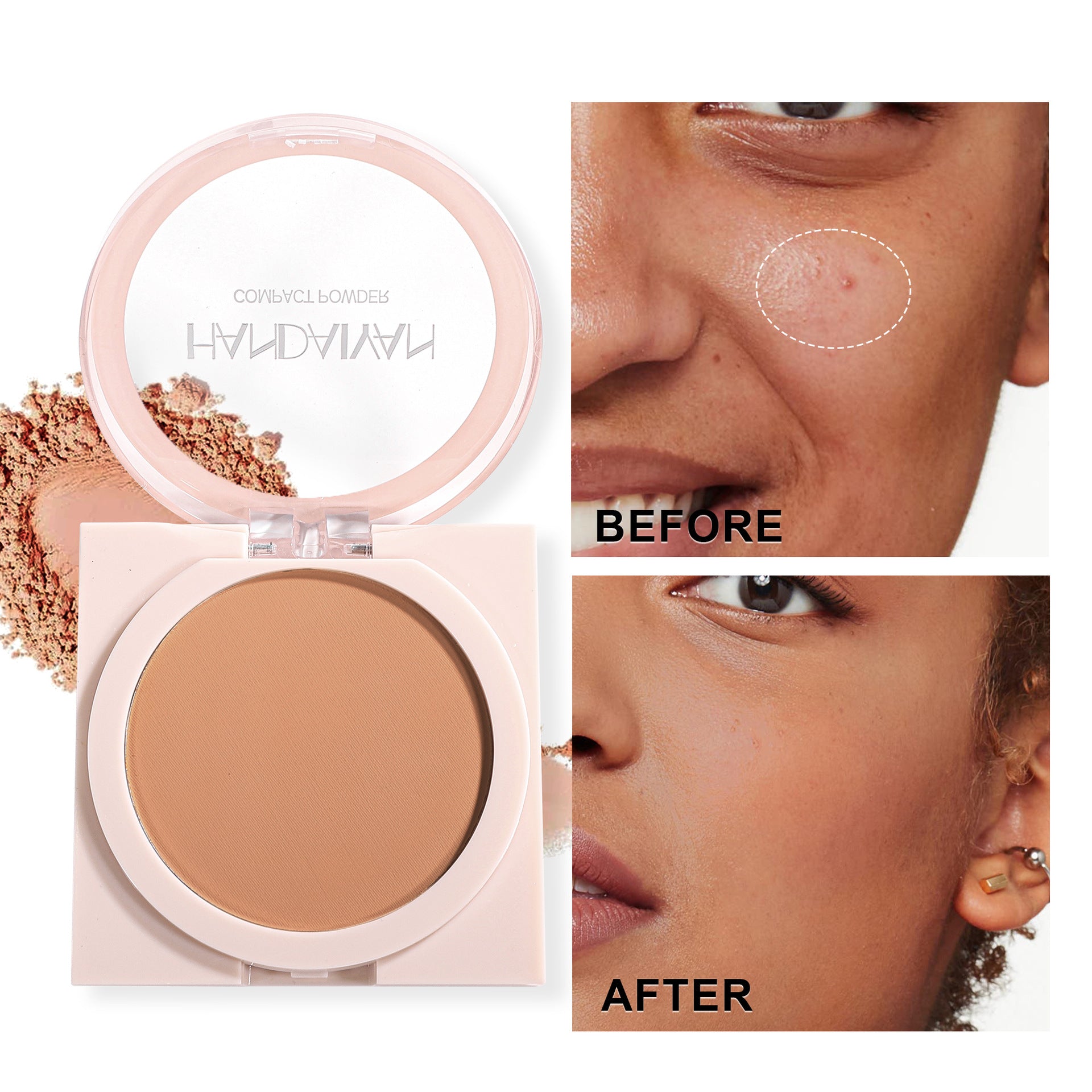Cross-border finishing powder concealer Han Daiyan long lasting oil control cosmetic cream waterproof makeup not stuck powder smear-proof makeup powder cake