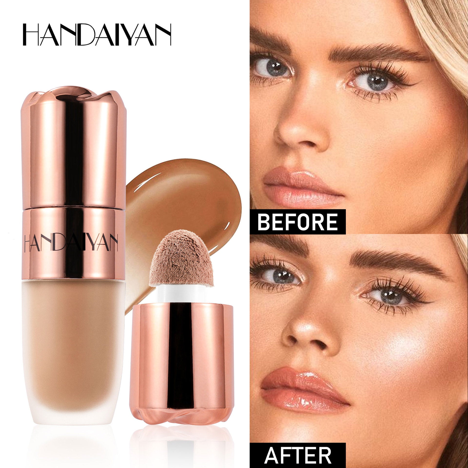 Exclusive for cross-border highlighter repair 8 colors natural three-dimensional Han Daiyan Pearl fine SHINING painted highlight contour stick