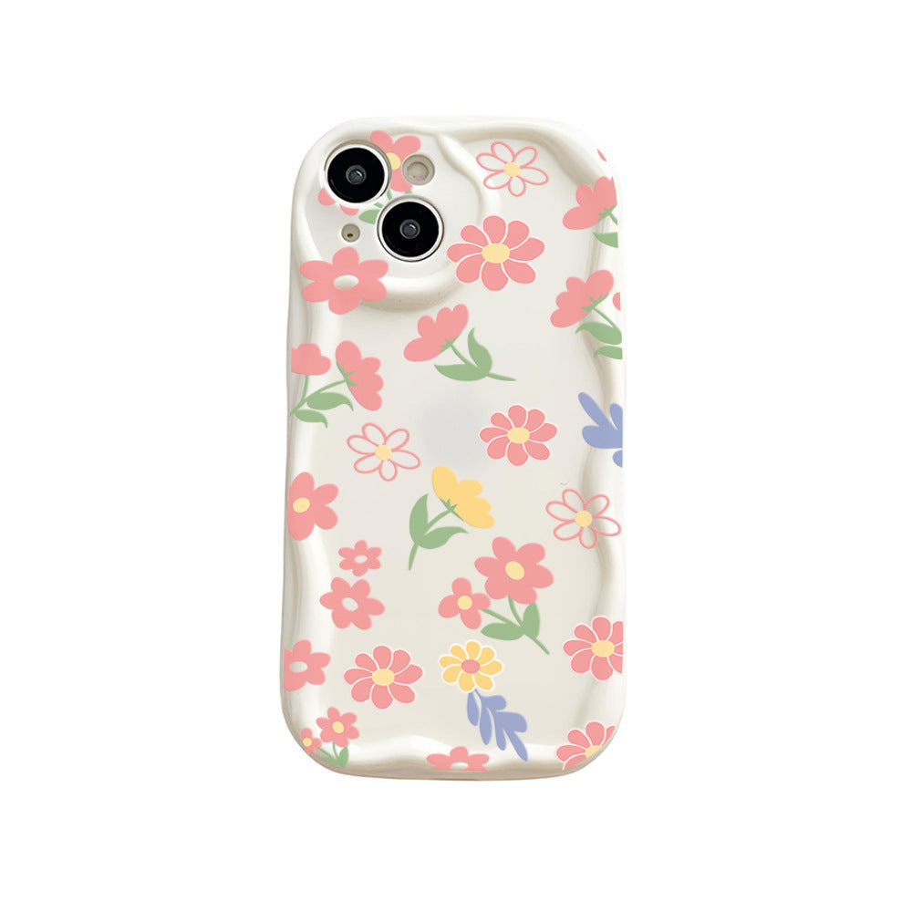 Phone case iPhone13 Apple 15pm fresh 14pro flower 12 transparent all-inclusive 11 mobile phone protective case