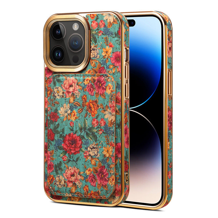 Denior foreign trade applicable iPhone15 phone case Apple 14promax drop-resistant bracket card phone case