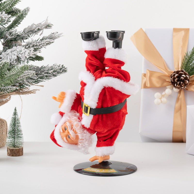 Cross-border Christmas creative gift electric Santa Claus black ladder climbing beads children's toy Christmas decoration