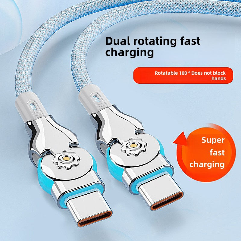 Double-headed type-c charging cable 65WPD fast charging for Apple 15 Huawei Xiaomi vivo vehicle-mounted mobile phone tablet