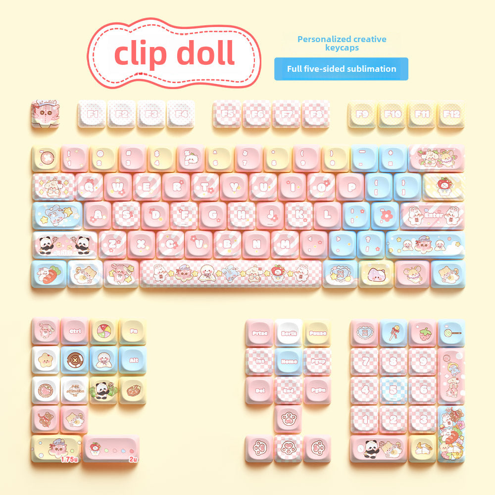120 key cute unique keycap full five-sided PBT sublimation customized mechanical keyboard cap 68/75/84/98