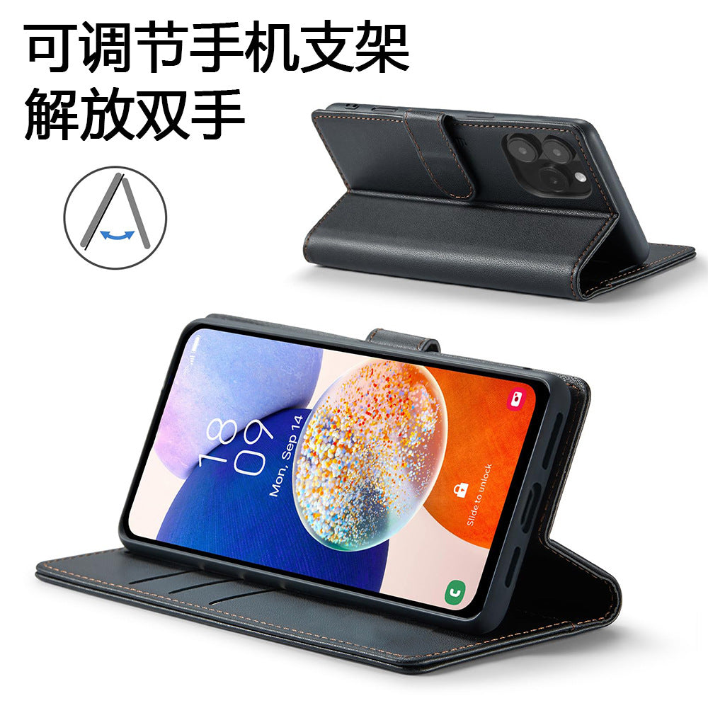 Suitable for Apple 17Promax mobile phone leather case iPhone16 bracket flip phone case