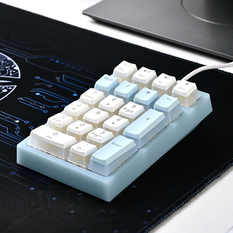 Wholesale K10 wired RGB digital keyboard accounting finance portable TYPE-C interface small mechanical keyboard