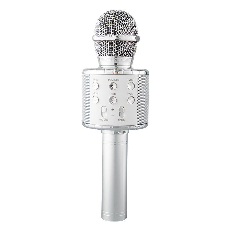 WS858L microphone with light audio integrated condenser microphone mobile phone gadget for singing songs wireless Bluetooth children karaoke
