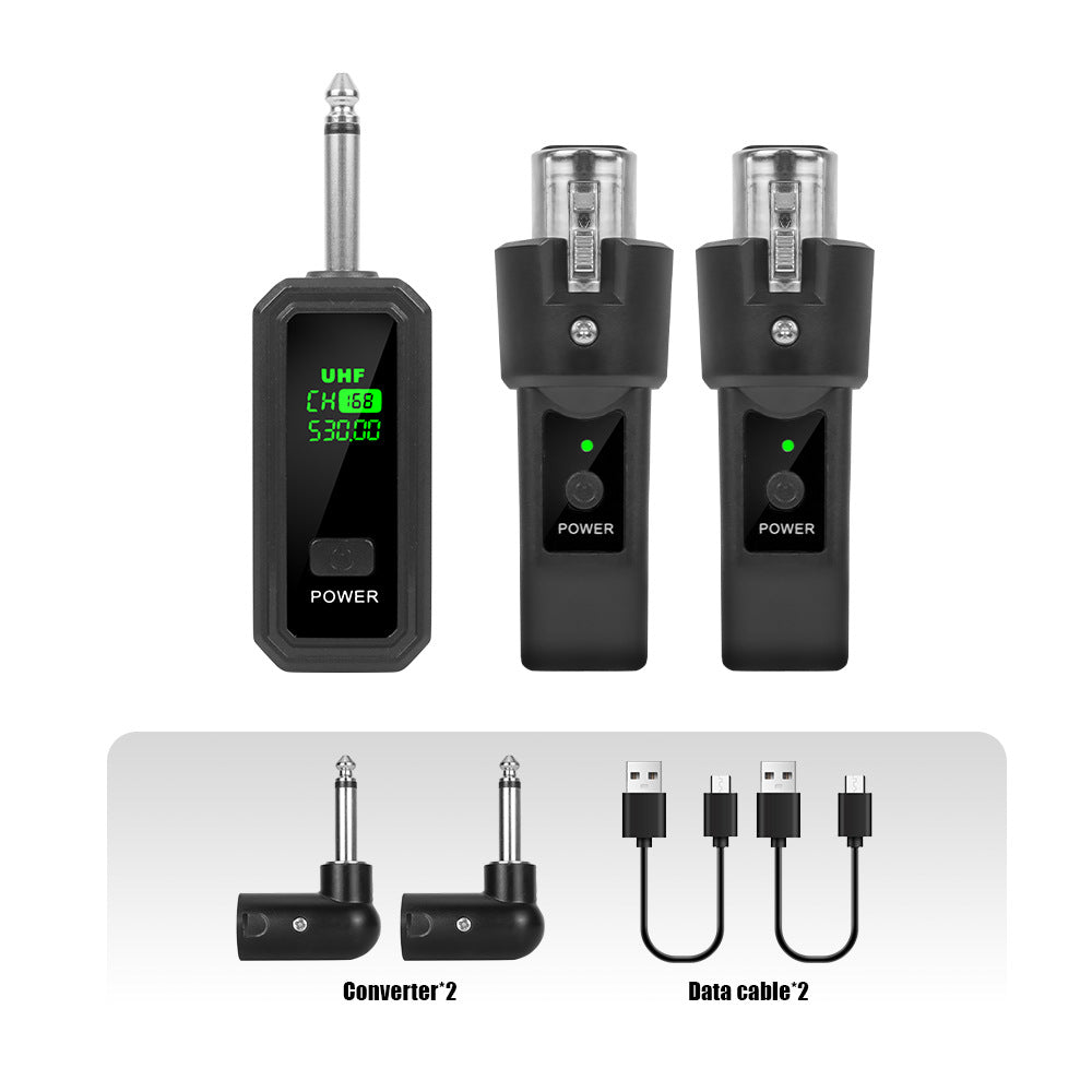 Moving coil wired conversion wireless microphone system Transmit Receive unit musical instrument handheld electrical blowpipe guitar amplifier grenade