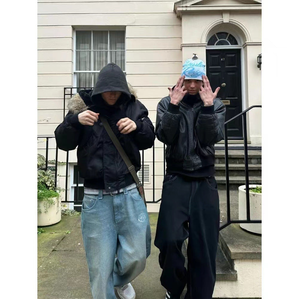 Cross-border e-commerce American street trousers Baggy casual jeans men's retro hip hop trendy high waist jeans