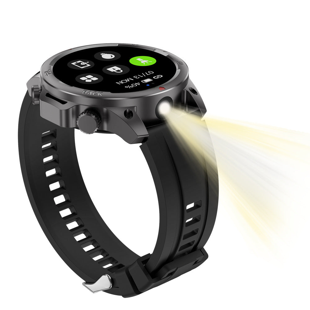 New DK68 smart watch round screen with flashlight Bluetooth calling offline payment heart rate blood oxygen sports compass