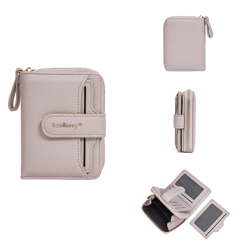 New Ladies' Purse short baellerry fashion snap button multi card slots wallet Japanese and Korean High sense coin purse