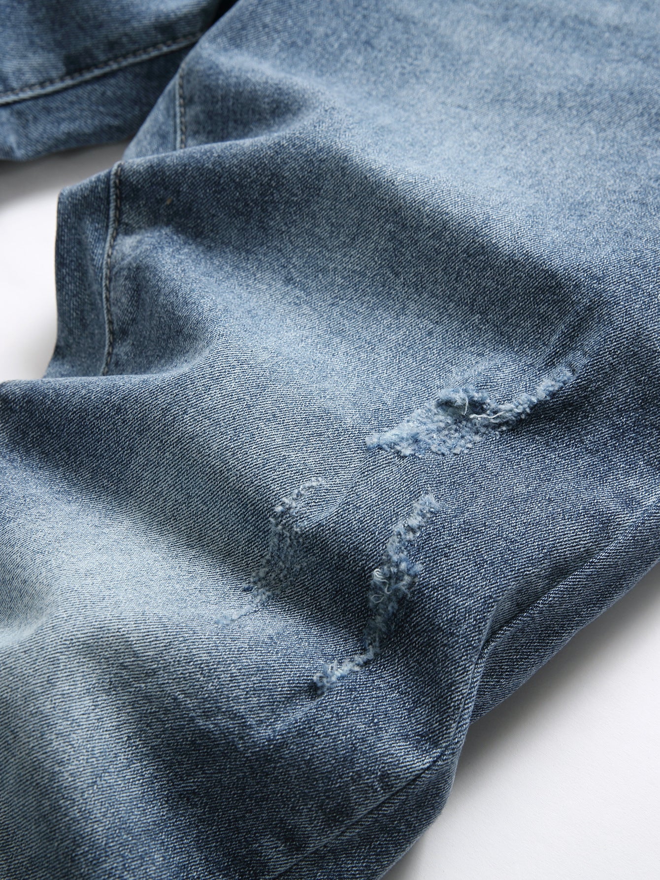 Foreign trade men's jeans stretch ripped slim jeans men