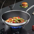 Household stainless steel wok non-stick pan uncoated induction cooker special use frying pan gas stove use household cookware