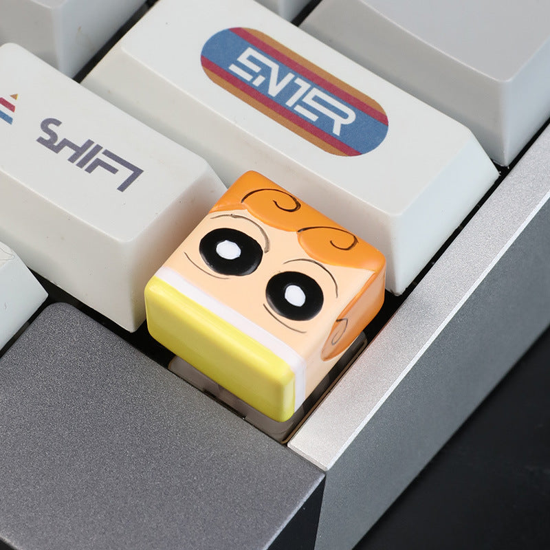 Yeyuan family crayon Xiaoxin unique keycap resin cross mechanical key cap cute single 3D Three-Dimensional Key cap