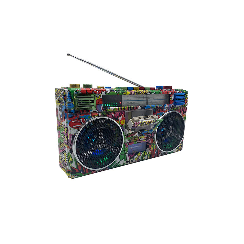 Camouflage retro Retro Bluetooth speaker portable outdoor wireless radio audio microphone stereo