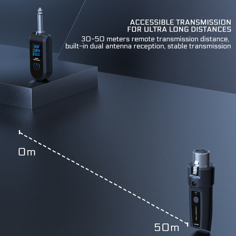Moving coil wired conversion wireless microphone system Transmit Receive unit musical instrument handheld electrical blowpipe guitar amplifier grenade