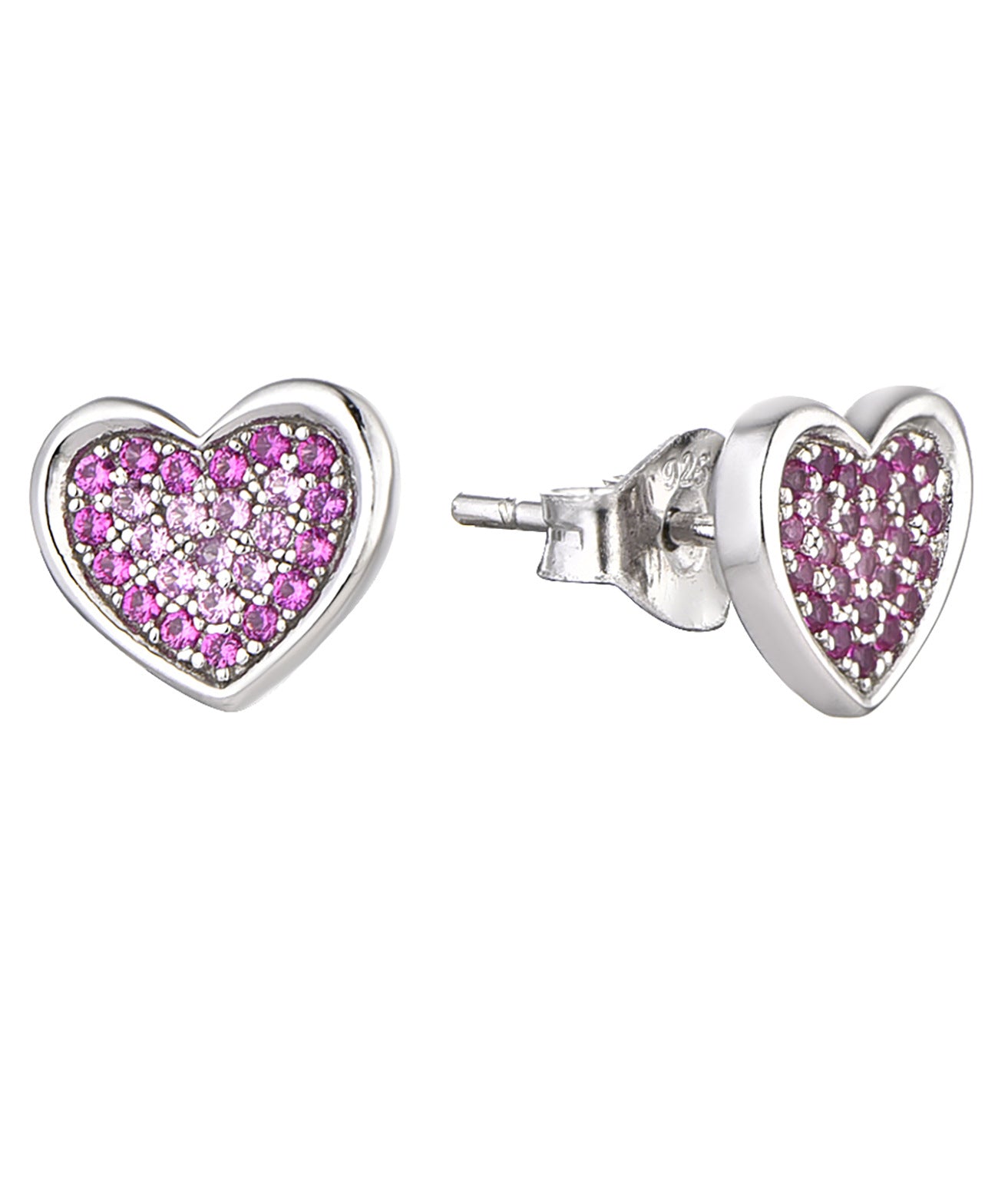S925 silver pink purple heart-shaped zircon earrings earrings light luxury all-match High sense girls earrings gift supply wholesale